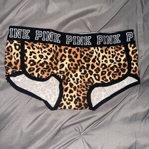 Pink Leopard Print Boy Shorts